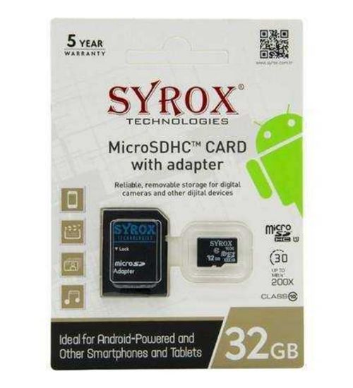 32GB Syrox MicroSD Hafıza Kartı resmi