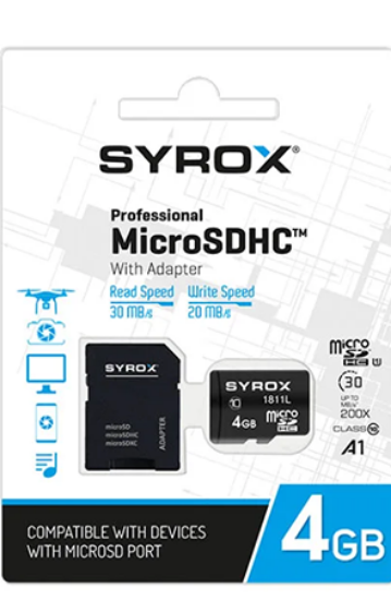 4GB Syrox MicroSD Hafıza Kartı resmi