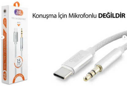Subzero AX75 Type-C to 3.5mm Aux Dönüştürücü — Yüksek Ses Kalitesi, Dayanıklı Metal Tasarım resmi