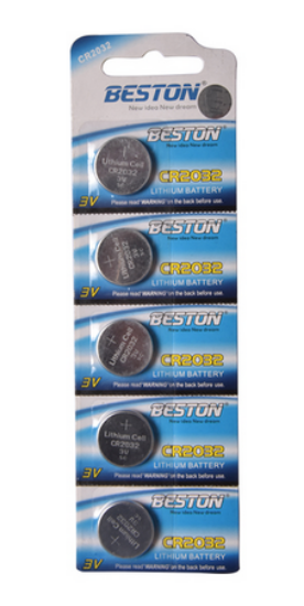 Beston CR2032 Lityum Düğme Pil — 3V, Uzun Ömürlü, Tekli Blister 5'li Paket resmi