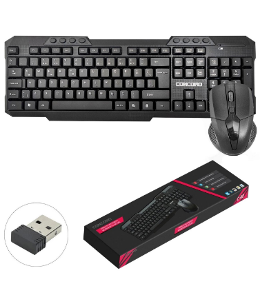 Concord C-60 Kablosuz Klavye ve Mouse Seti — Sessiz Tuşlar, Ergonomik Tasarım, USB Alıcılı resmi