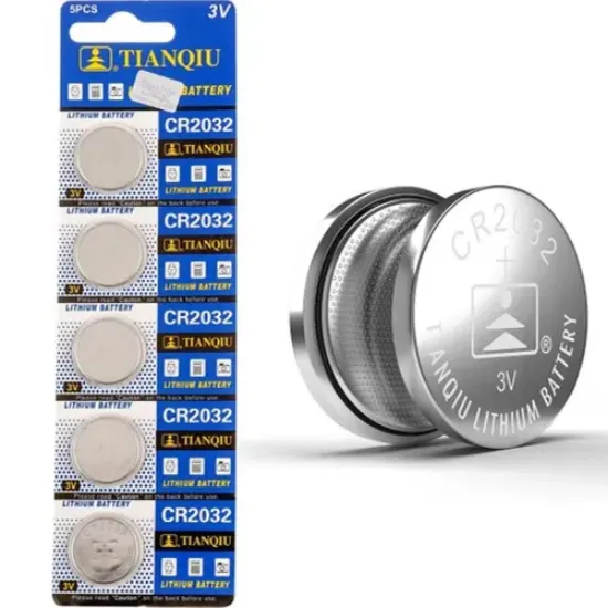 Titanqiu CR2032 Lityum Düğme Pil — 3V, Uzun Ömürlü, Tekli Blister (5'li) resmi