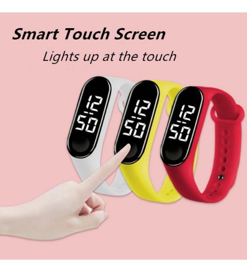 LED Dokunmatik Çocuk Kol Saati — Su Geçirmez, Renkli Ekranlı, Eğlenceli Tasarım resmi