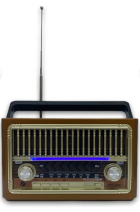KTF-1655 Nostaljik Radyo / Bluetooth Hoparlör — USB / TF / FM & El Fenerli Tasarım resmi