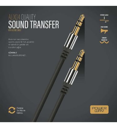 Powerway AX04 3,5 mm AUX Ses Kablosu resmi