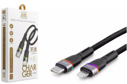 Subzero CL16 — Type-C to Lightning RGB Hızlı Şarj & Data Kablosu resmi