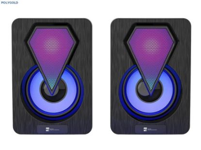 Polygold PG-1016 Çift Bilgisayar Hoparlörü — USB Güç & 3.5 mm Giriş resmi