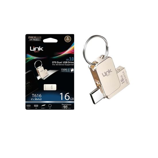 Linktech LOF-T616 Premium Dual 90 MB/s 16 GB Type-C OTG Flash Bellek resmi
